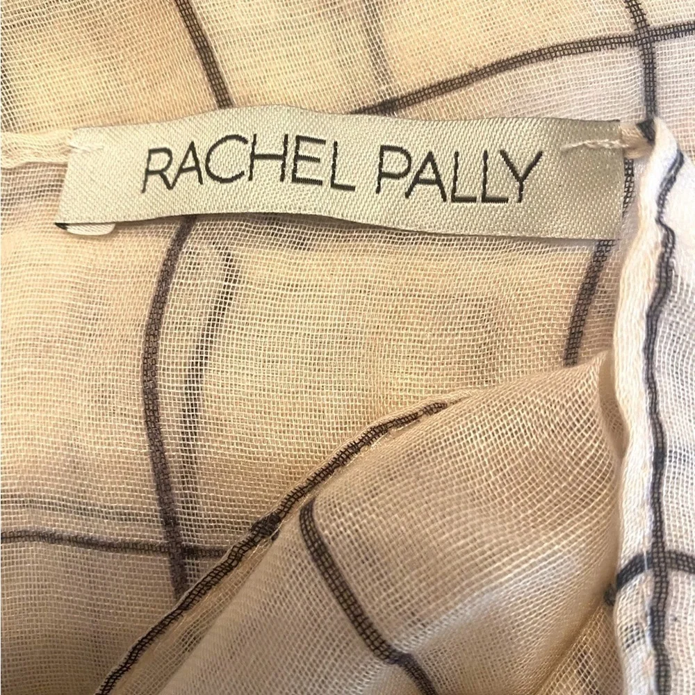 Rachel Pally Cream Grid Scarf - One Size